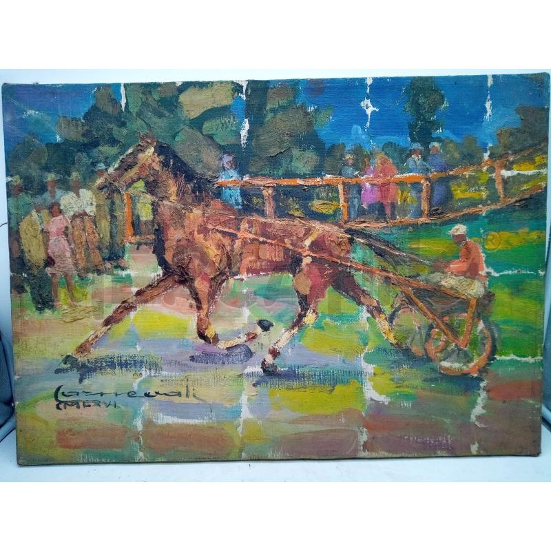 QUADRO OLIO MATERICO CALESSE | Mercatino dell'Usato Roma porta maggiore 1