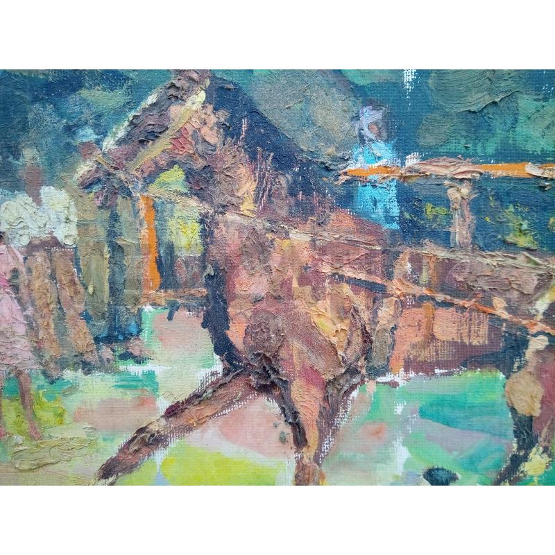 QUADRO OLIO MATERICO CALESSE | Mercatino dell'Usato Roma porta maggiore 3