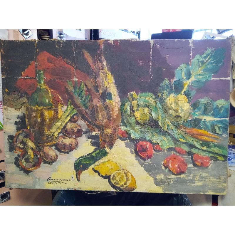 QUADRO OLIO MATERICO NAT MORTA CON ANATRA | Mercatino dell'Usato Roma porta maggiore 1