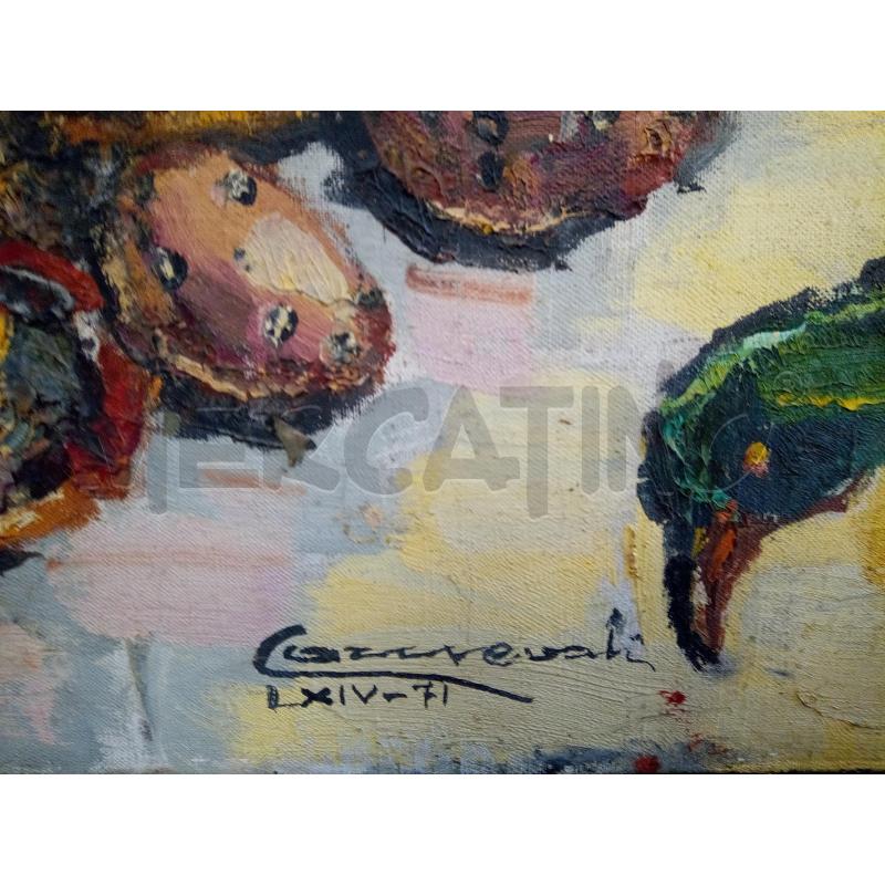 QUADRO OLIO MATERICO NAT MORTA CON ANATRA | Mercatino dell'Usato Roma porta maggiore 2