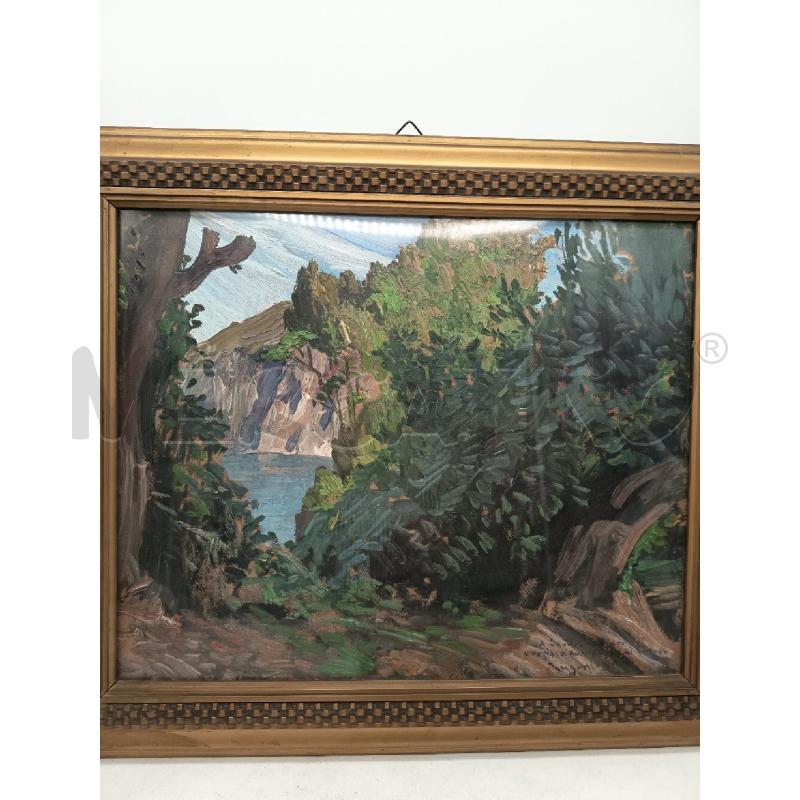 QUADRO OLIO MATERICO SU CARTONE PAESAGGIO CAMPANO  | Mercatino dell'Usato Roma porta maggiore 1