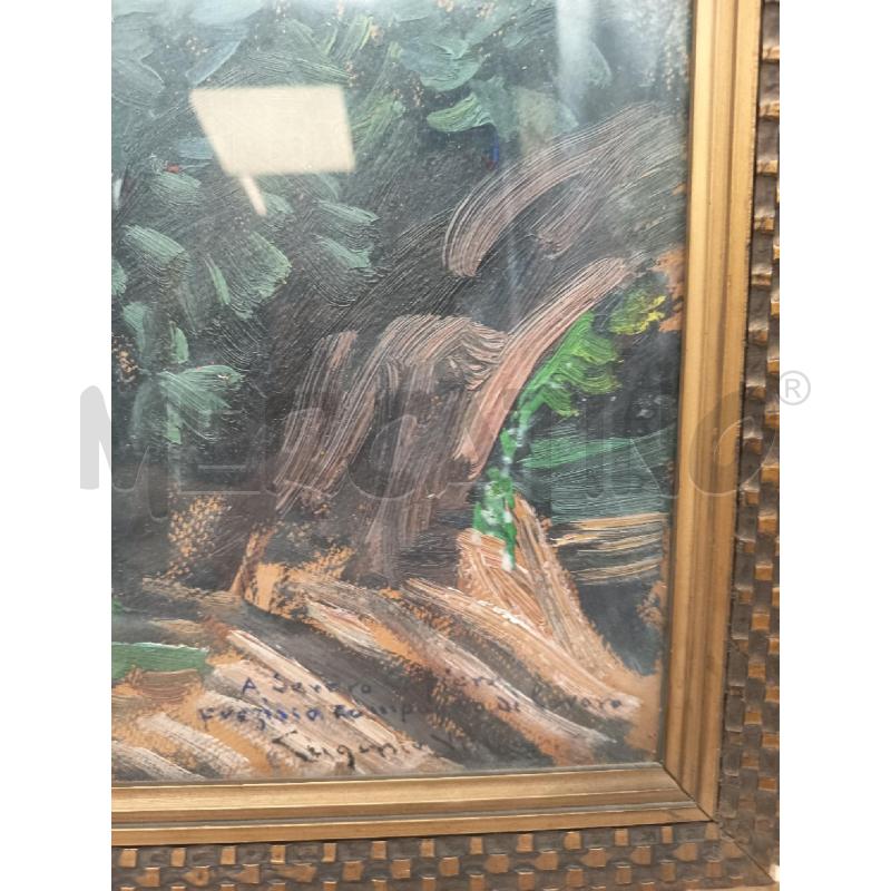QUADRO OLIO MATERICO SU CARTONE PAESAGGIO CAMPANO  | Mercatino dell'Usato Roma porta maggiore 2
