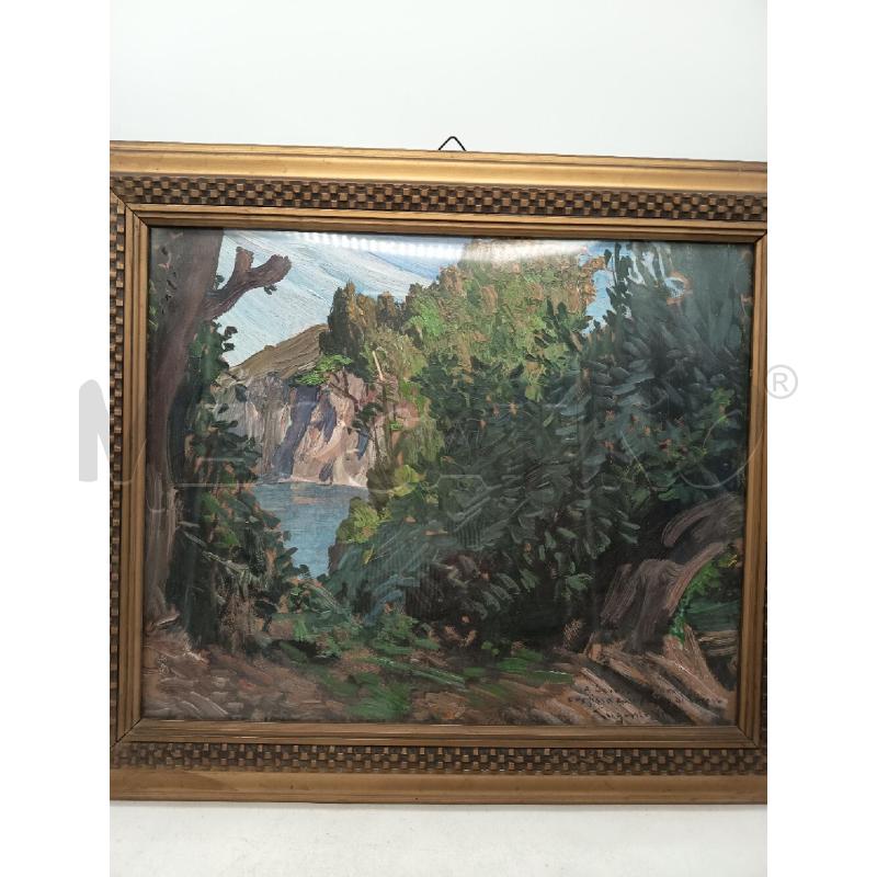 QUADRO OLIO MATERICO SU CARTONE PAESAGGIO CAMPANO  | Mercatino dell'Usato Roma porta maggiore 3