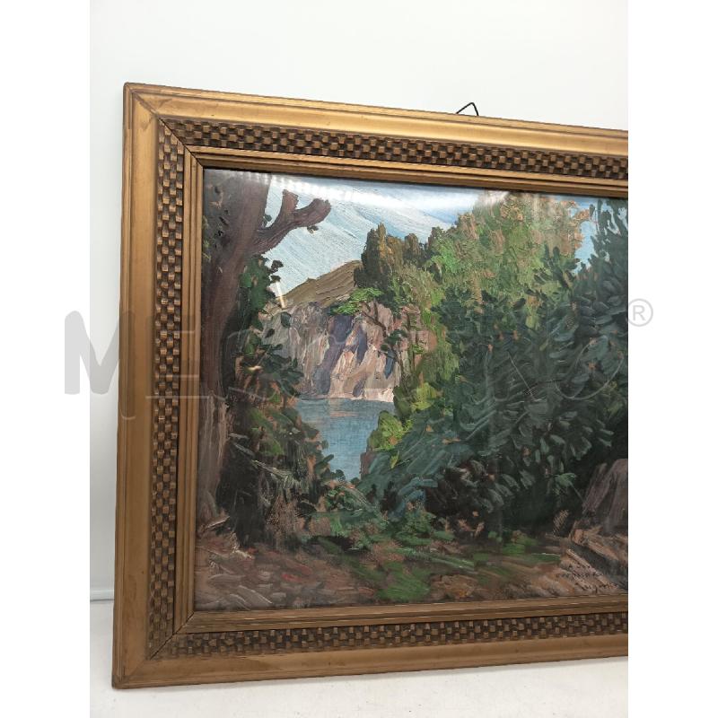 QUADRO OLIO MATERICO SU CARTONE PAESAGGIO CAMPANO  | Mercatino dell'Usato Roma porta maggiore 4