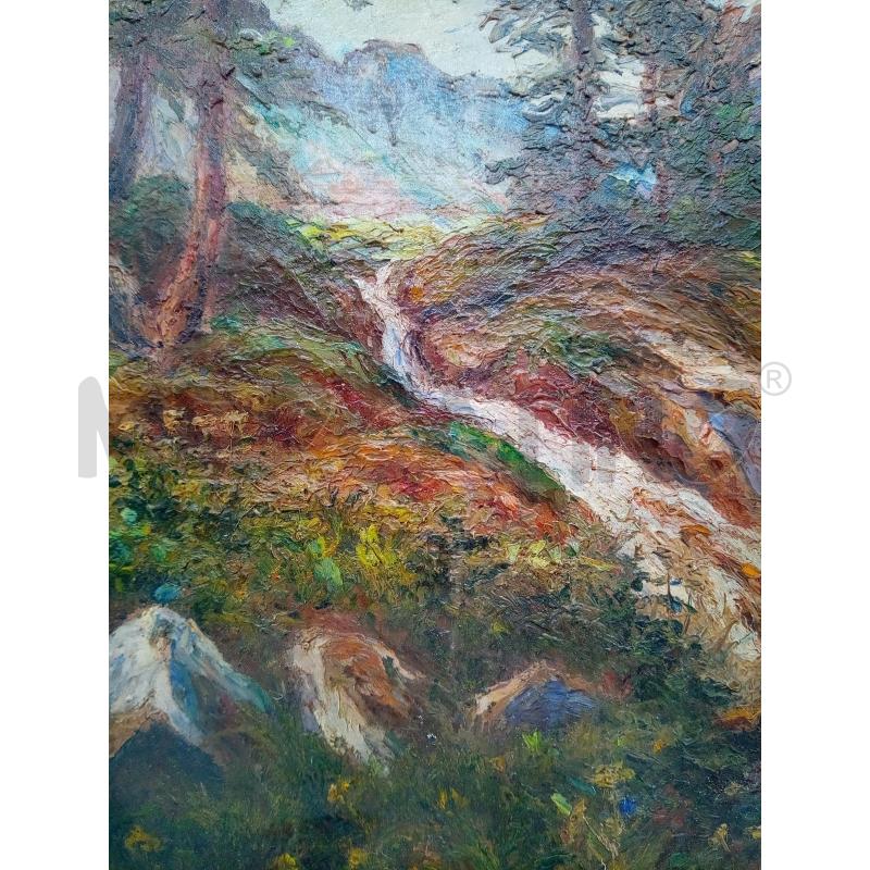 QUADRO OLIO MATERICO VEDUTA STRADA MONTANA | Mercatino dell'Usato Roma porta maggiore 4