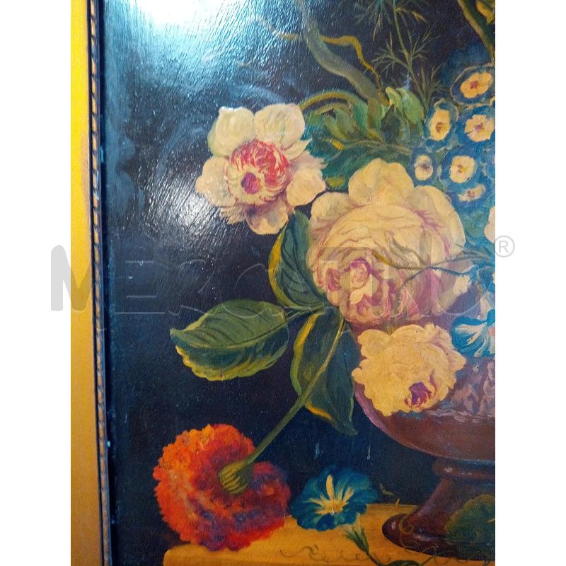 QUADRO OLIO SU MASONITE VASO CON FIORI | Mercatino dell'Usato Roma porta maggiore 3
