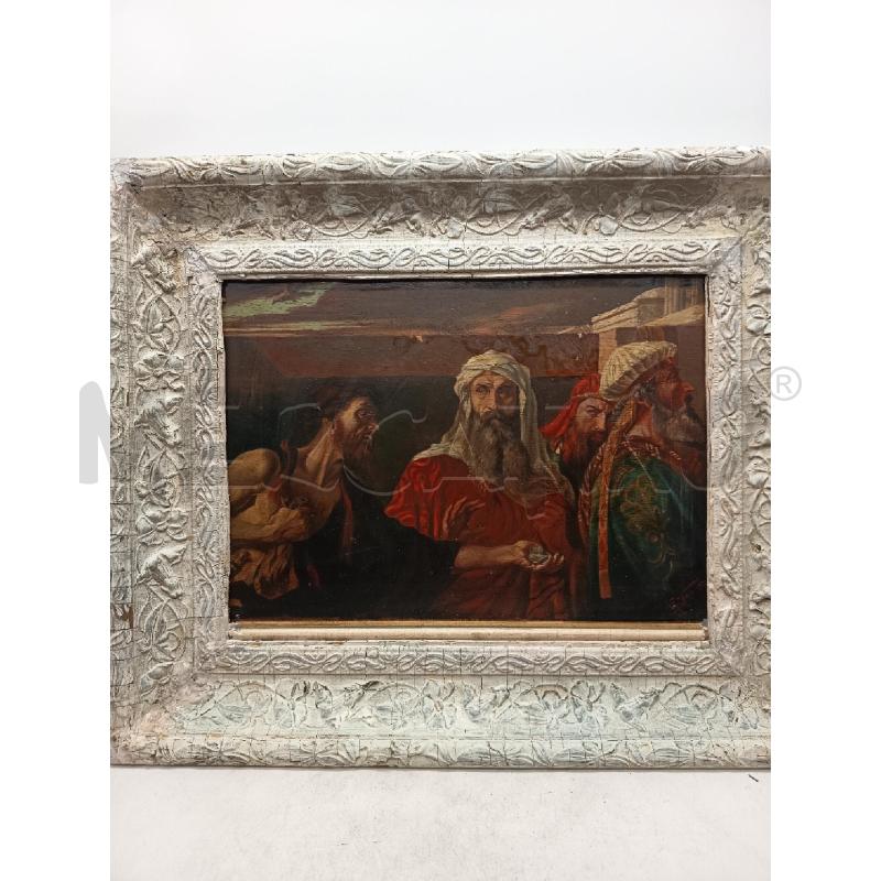 QUADRO OLIO SU TAVOLA GIUDA E GIUDICI | Mercatino dell'Usato Roma porta maggiore 1