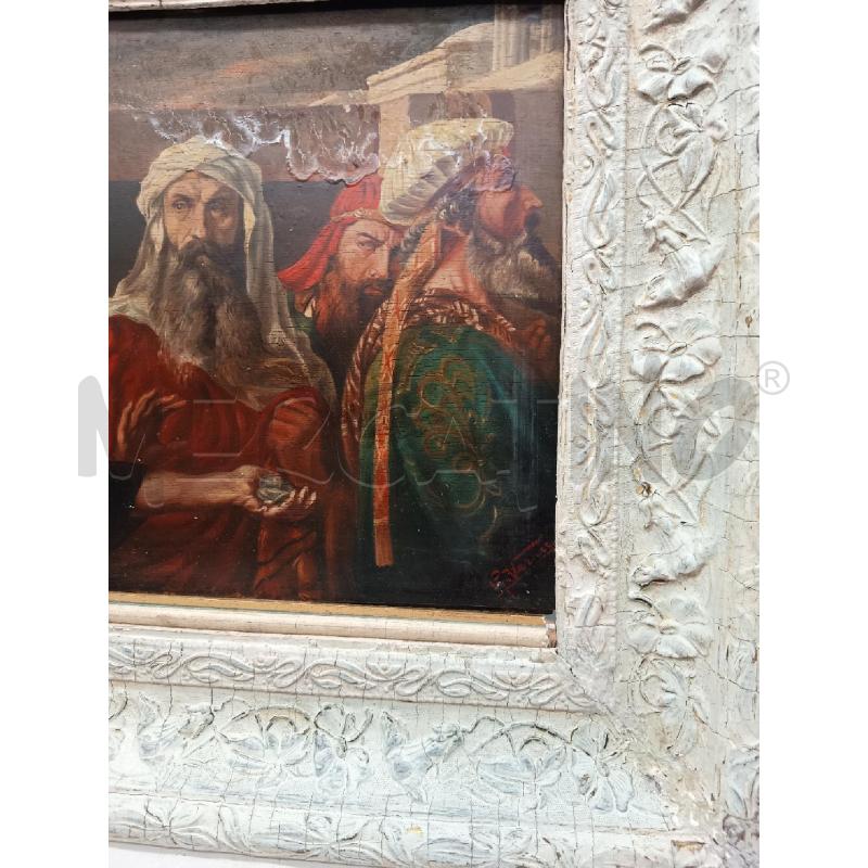 QUADRO OLIO SU TAVOLA GIUDA E GIUDICI | Mercatino dell'Usato Roma porta maggiore 3