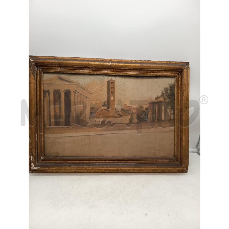 QUADRO OLIO SU TAVOLA SANTA MAIA IN COSMEDIN | Mercatino dell'Usato Roma porta maggiore 1