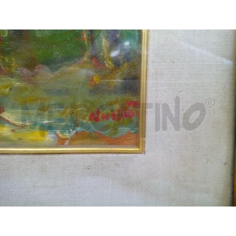 QUADRO OLIO SU TAVOLA SCORICO STRADA NEL VERDE  | Mercatino dell'Usato Roma porta maggiore 2