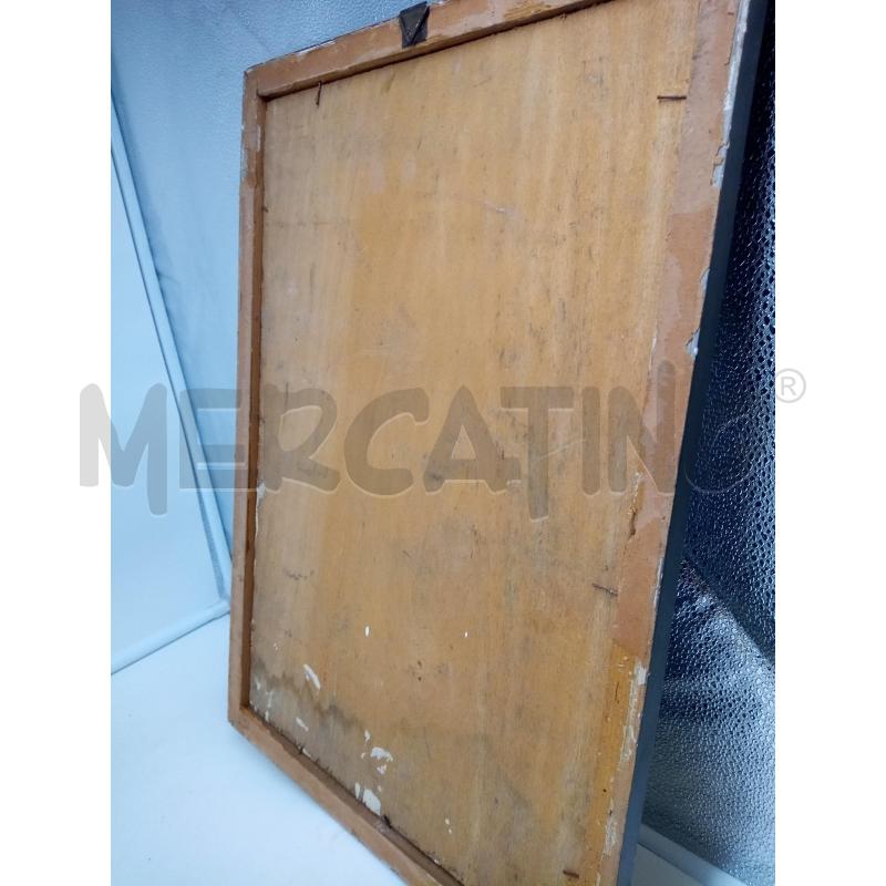 QUADRO OLIO SU TAVOLETTA MONOCROMO TONI INDACO  | Mercatino dell'Usato Roma porta maggiore 5