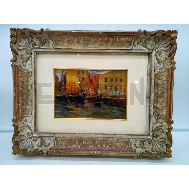 QUADRO OLIO SU TAVOLETTA SCORCO VENEZIANO  | Mercatino dell'Usato Roma porta maggiore 1