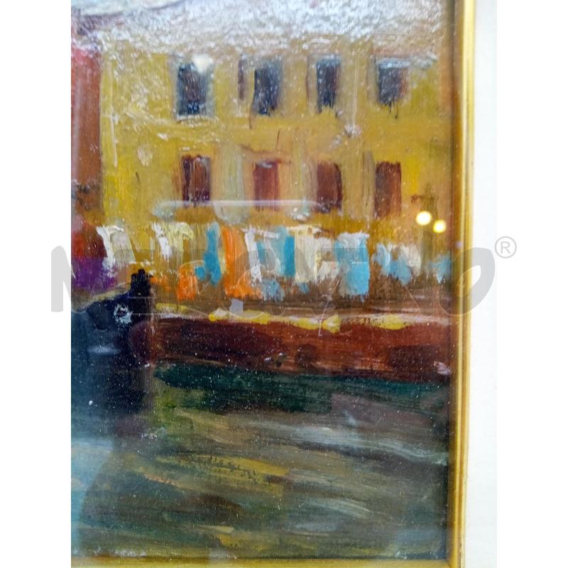 QUADRO OLIO SU TAVOLETTA SCORCO VENEZIANO  | Mercatino dell'Usato Roma porta maggiore 4