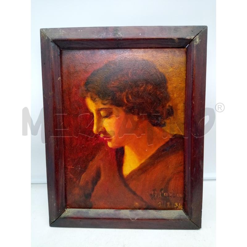 QUADRO OLIO SU TAV DONNA IN ROSSO | Mercatino dell'Usato Roma porta maggiore 1