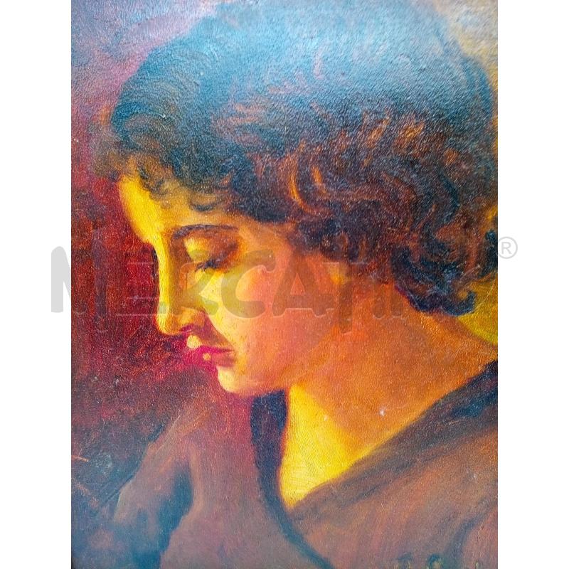 QUADRO OLIO SU TAV DONNA IN ROSSO | Mercatino dell'Usato Roma porta maggiore 3