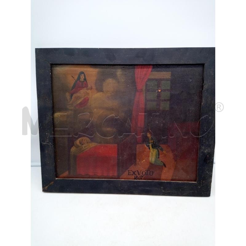 QUADRO OLIO SU TAV EX VOTO 1807  | Mercatino dell'Usato Roma porta maggiore 1