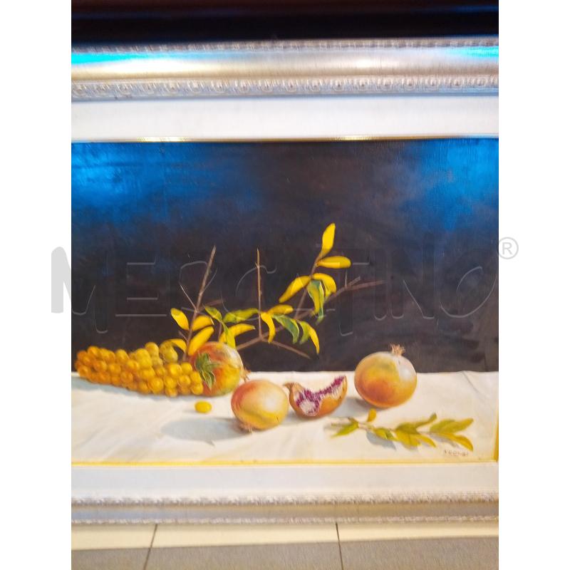 QUADRO OLIO SU TAV NAT MORTA MELOGRANI UVA | Mercatino dell'Usato Roma porta maggiore 1