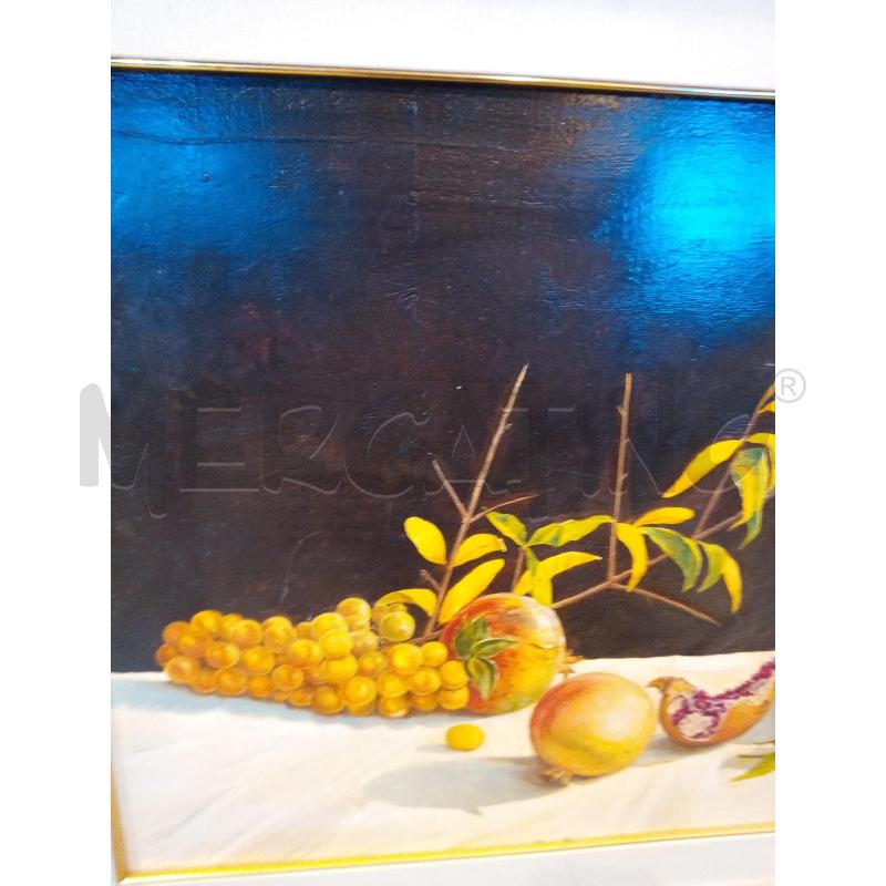 QUADRO OLIO SU TAV NAT MORTA MELOGRANI UVA | Mercatino dell'Usato Roma porta maggiore 5