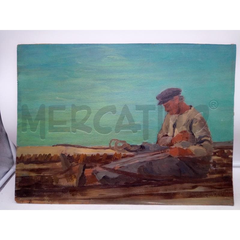 QUADRO OLIO SU TAV PESCATORE | Mercatino dell'Usato Roma porta maggiore 1