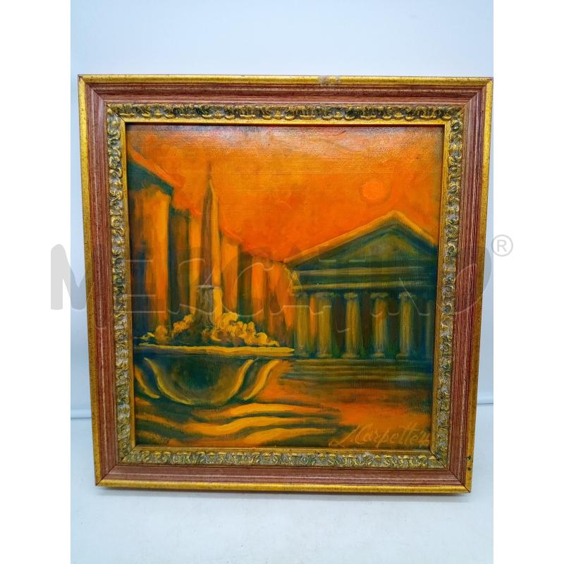 QUADRO OLIO SU TAV PIAZZA PANTHEON TONI ARANCIO | Mercatino dell'Usato Roma porta maggiore 1