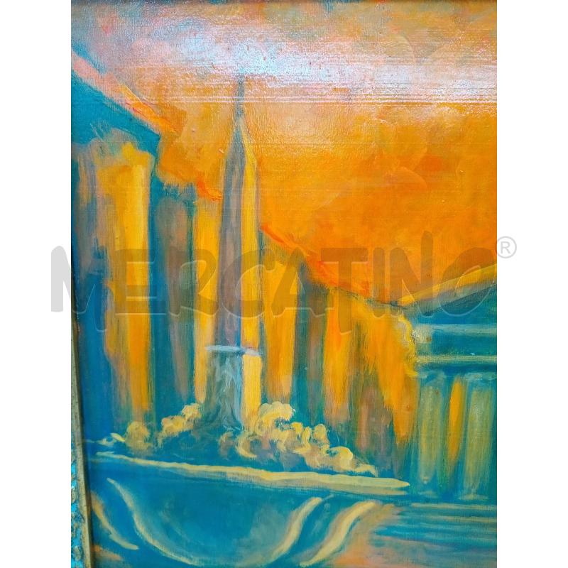 QUADRO OLIO SU TAV PIAZZA PANTHEON TONI ARANCIO | Mercatino dell'Usato Roma porta maggiore 2