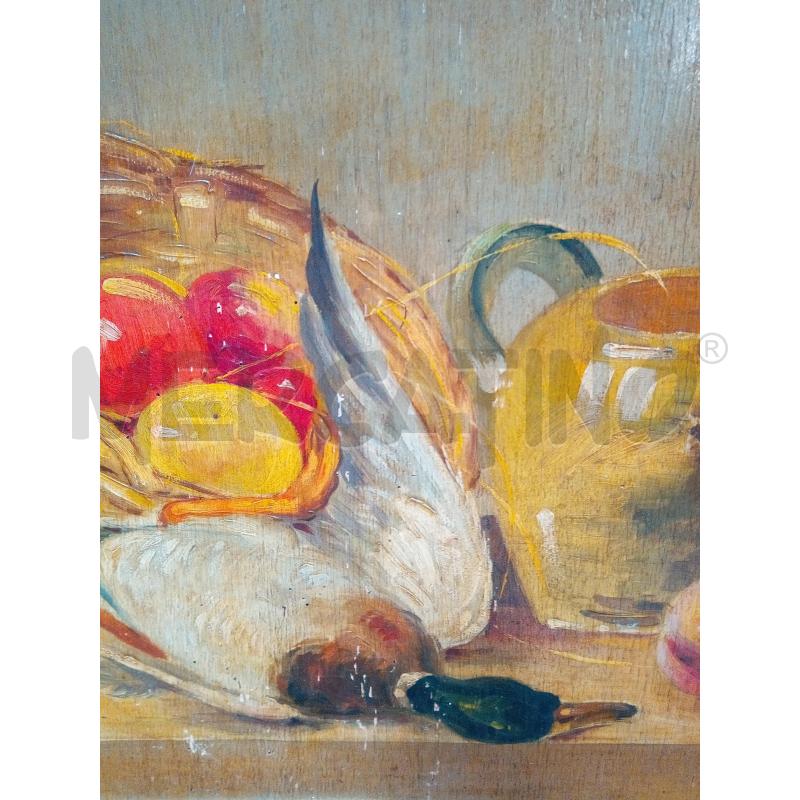 QUADRO OLIO SU TAV RAMO CON PRUGNE E ANATRA | Mercatino dell'Usato Roma porta maggiore 3