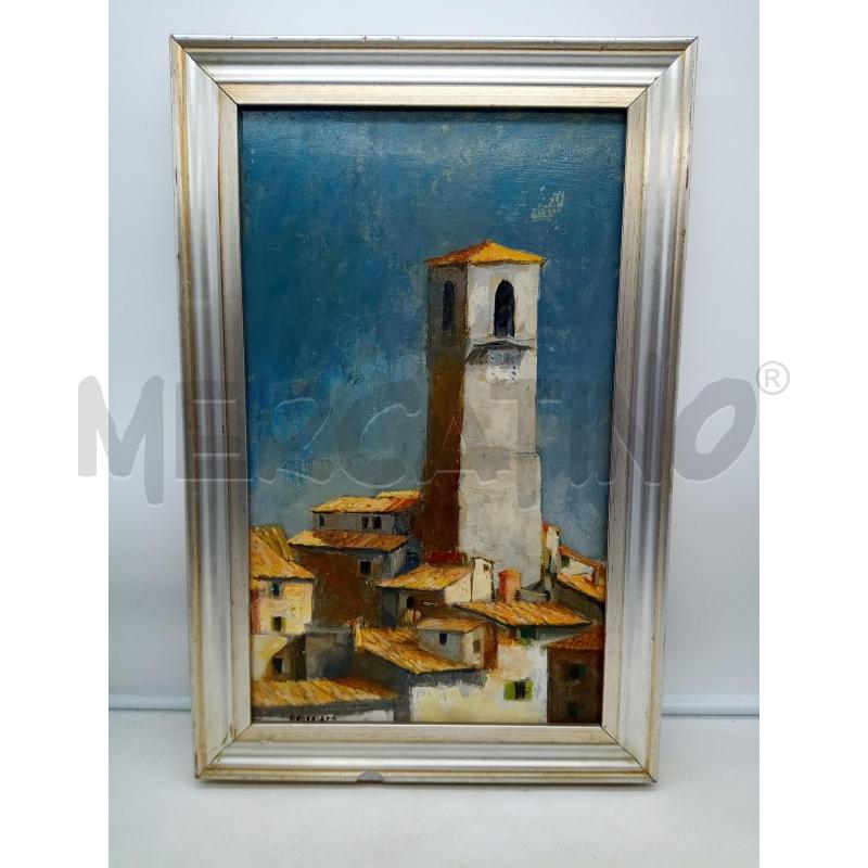 QUADRO OLIO SU TAV TETTI CON CAMPANILE | Mercatino dell'Usato Roma porta maggiore 1