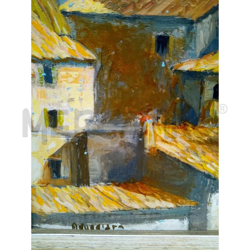 QUADRO OLIO SU TAV TETTI CON CAMPANILE | Mercatino dell'Usato Roma porta maggiore 3
