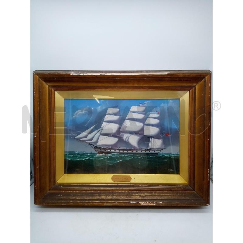 QUADRO OLIO SU TAV VELIERO INGLESE | Mercatino dell'Usato Roma porta maggiore 1