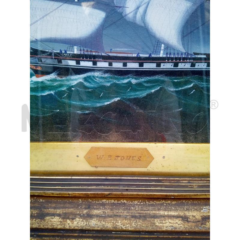 QUADRO OLIO SU TAV VELIERO INGLESE | Mercatino dell'Usato Roma porta maggiore 2