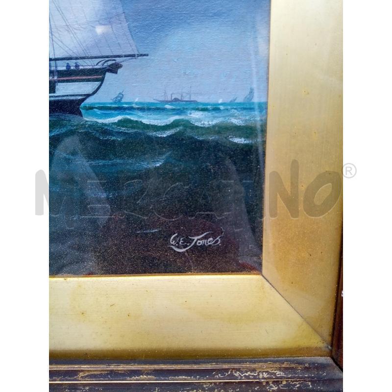 QUADRO OLIO SU TAV VELIERO INGLESE | Mercatino dell'Usato Roma porta maggiore 3