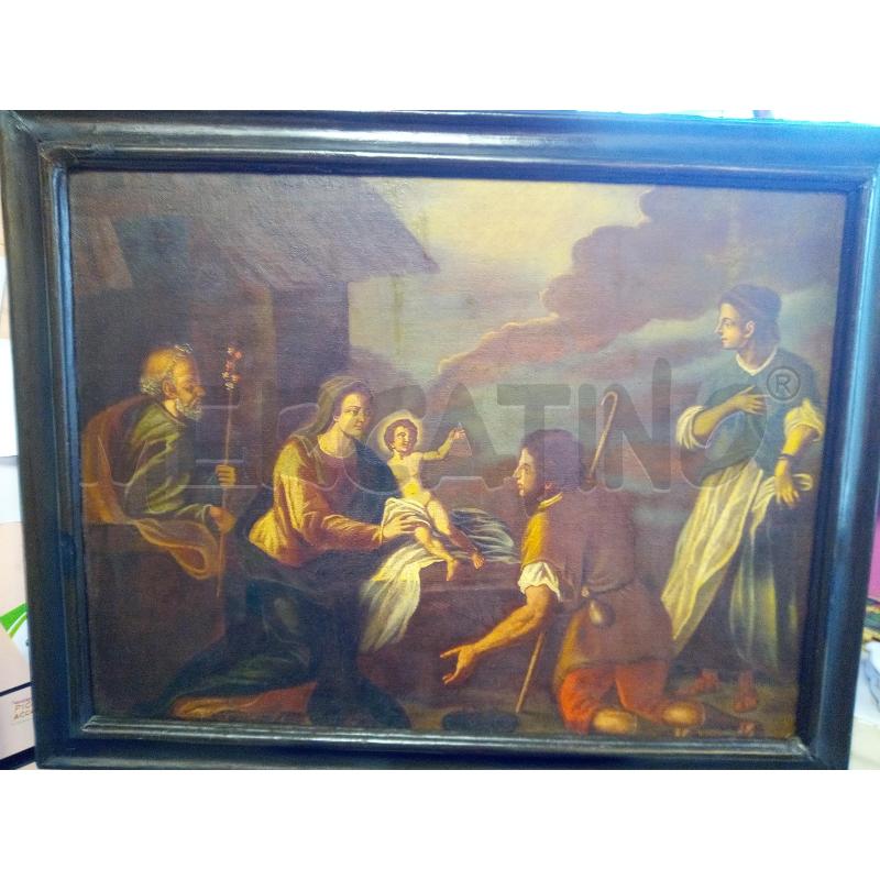 QUADRO OLIO SU TELA ADORAZIONE DEI PASTORI EPOCA | Mercatino dell'Usato Roma porta maggiore 1