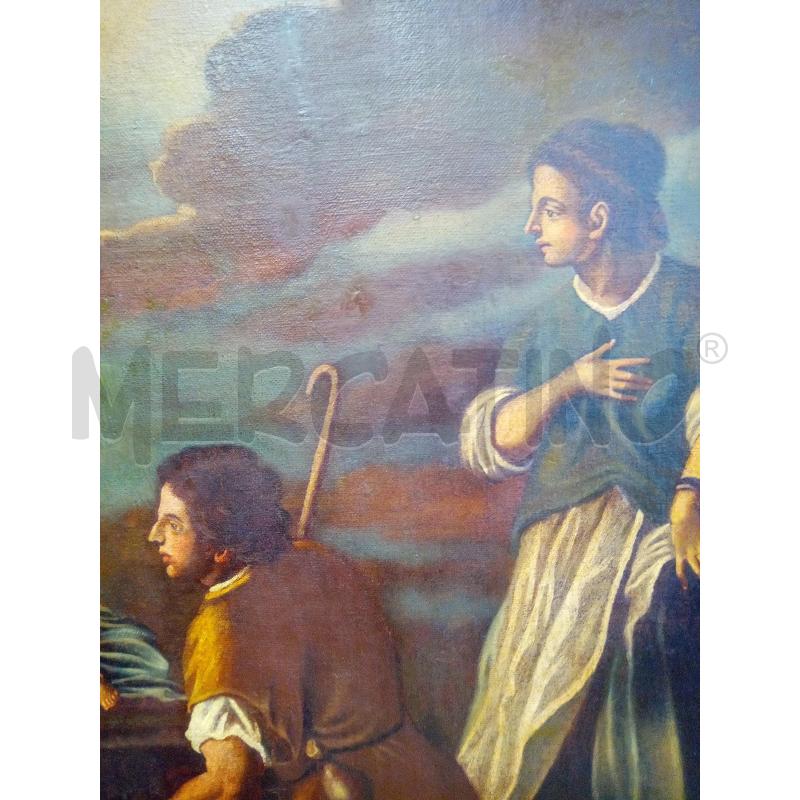QUADRO OLIO SU TELA ADORAZIONE DEI PASTORI EPOCA | Mercatino dell'Usato Roma porta maggiore 3