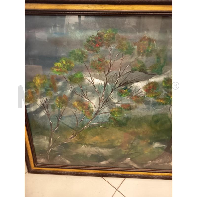 QUADRO OLIO SU TELA ALBERI  | Mercatino dell'Usato Roma porta maggiore 3