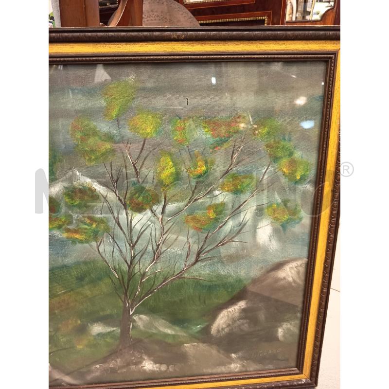QUADRO OLIO SU TELA ALBERI  | Mercatino dell'Usato Roma porta maggiore 4