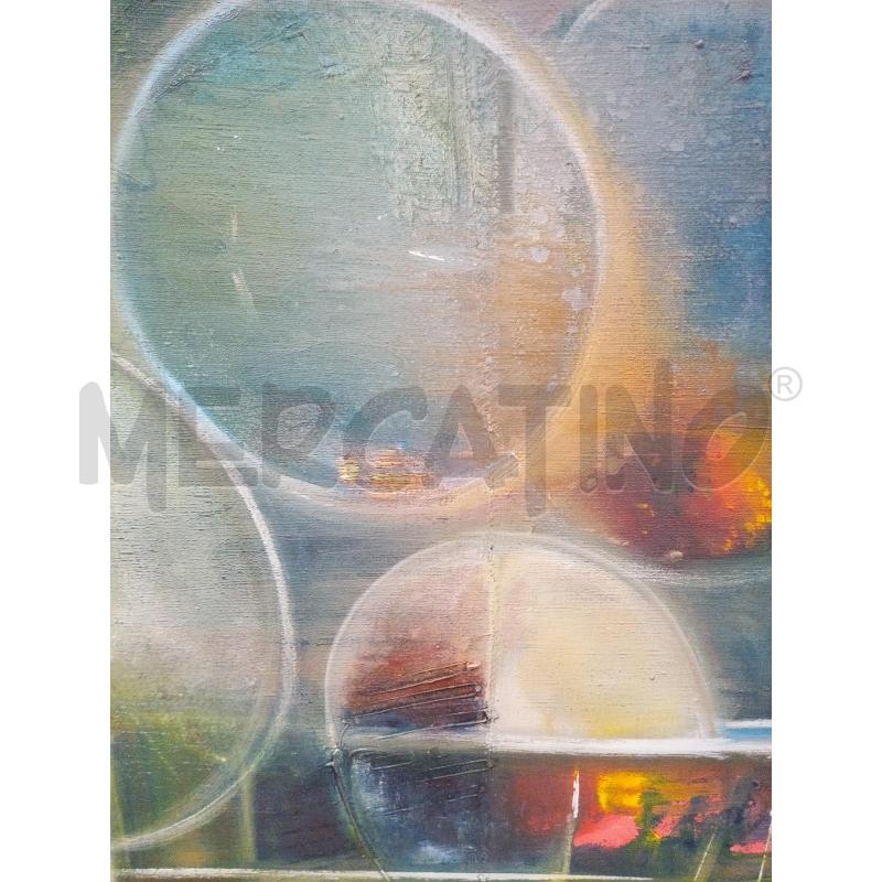 QUADRO OLIO SU TELA ASTRATTO CERCHI E GEOMETRIE | Mercatino dell'Usato Roma porta maggiore 2