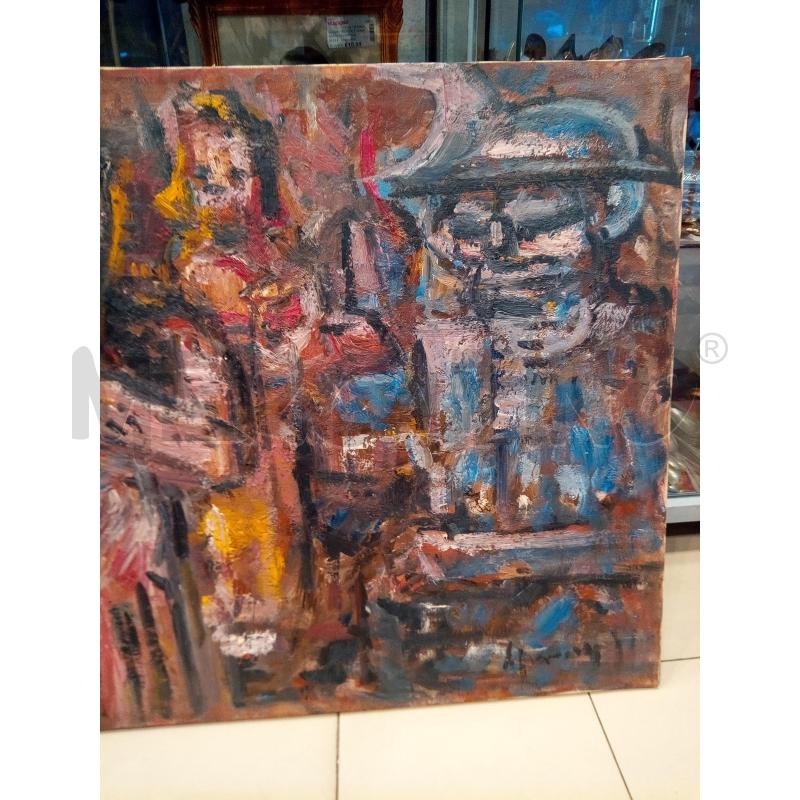 QUADRO OLIO SU TELA ASTRATTO FIGURE  | Mercatino dell'Usato Roma porta maggiore 2