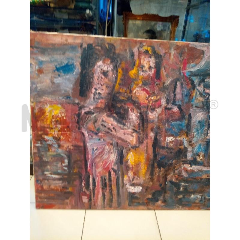 QUADRO OLIO SU TELA ASTRATTO FIGURE  | Mercatino dell'Usato Roma porta maggiore 3