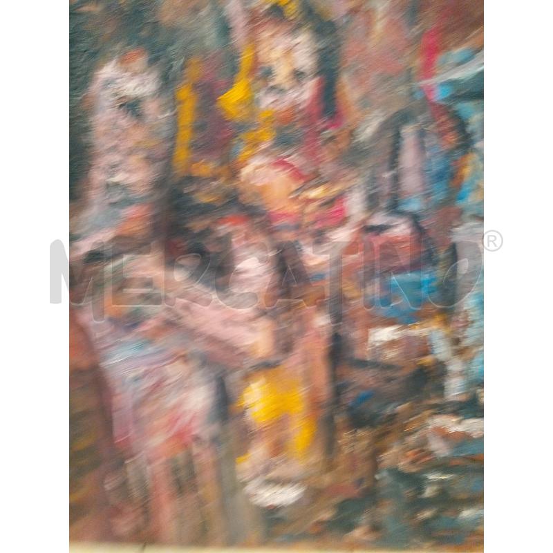 QUADRO OLIO SU TELA ASTRATTO FIGURE  | Mercatino dell'Usato Roma porta maggiore 4