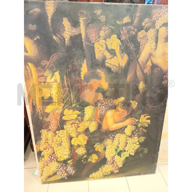 QUADRO OLIO SU TELA BACCANALIA CON PUTTI | Mercatino dell'Usato Roma porta maggiore 2