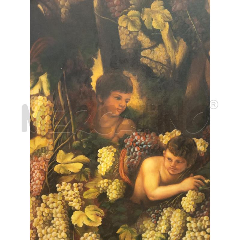 QUADRO OLIO SU TELA BACCANALIA CON PUTTI | Mercatino dell'Usato Roma porta maggiore 3