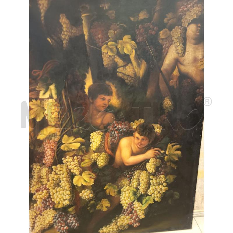 QUADRO OLIO SU TELA BACCANALIA CON PUTTI | Mercatino dell'Usato Roma porta maggiore 4
