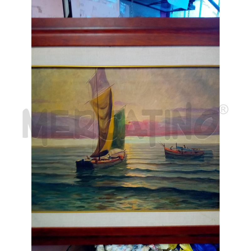 QUADRO OLIO SU TELA BACHE A VELA PESCHERECCI  | Mercatino dell'Usato Roma porta maggiore 1