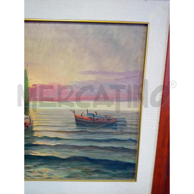 QUADRO OLIO SU TELA BACHE A VELA PESCHERECCI  | Mercatino dell'Usato Roma porta maggiore 2