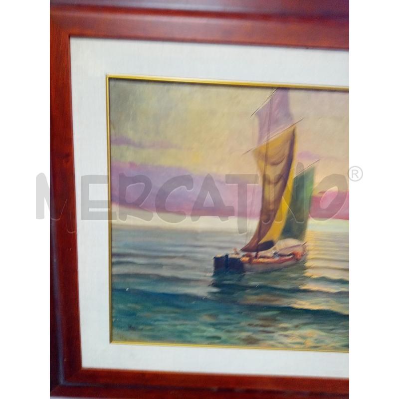 QUADRO OLIO SU TELA BACHE A VELA PESCHERECCI  | Mercatino dell'Usato Roma porta maggiore 3
