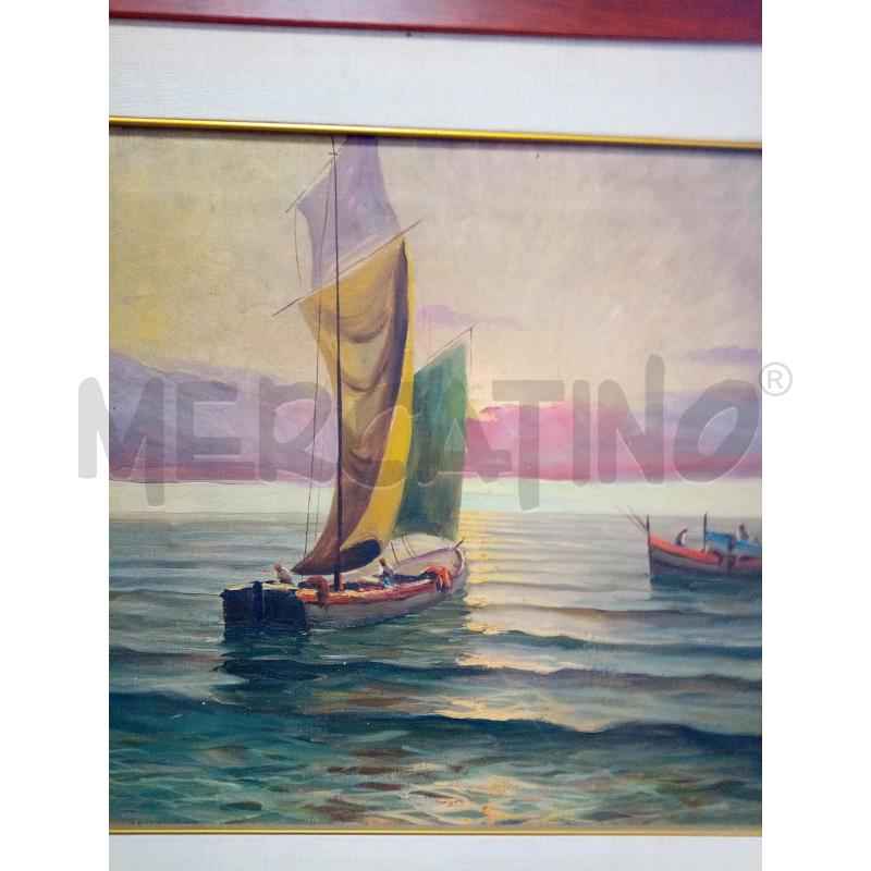 QUADRO OLIO SU TELA BACHE A VELA PESCHERECCI  | Mercatino dell'Usato Roma porta maggiore 4