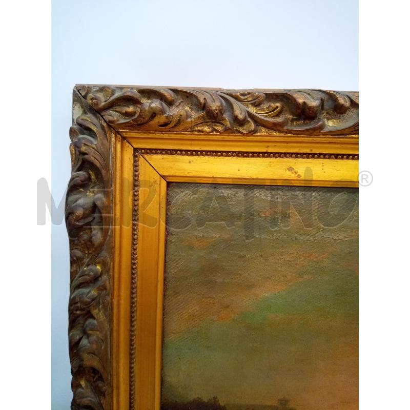 QUADRO OLIO SU TELA CAMPAGNA AL TRAMONTO  | Mercatino dell'Usato Roma porta maggiore 4