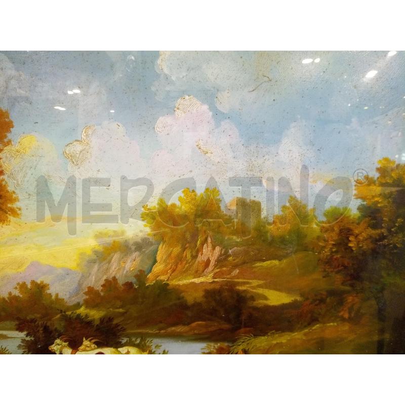 QUADRO OLIO SU TELA CAMPAGNA ROMANA CON CAPRETTE | Mercatino dell'Usato Roma porta maggiore 3