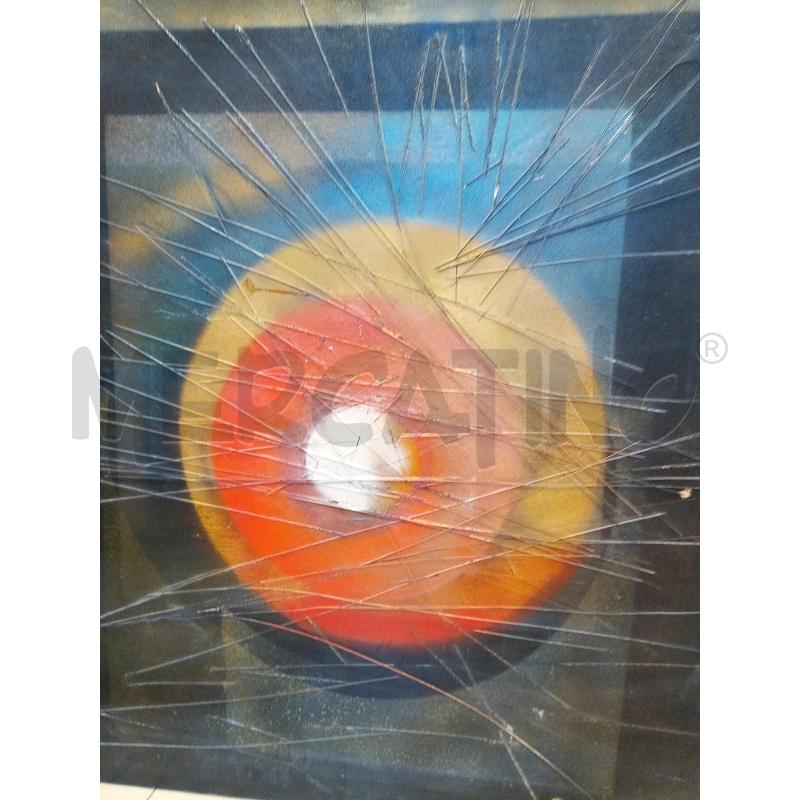 QUADRO OLIO SU TELA CERCHI E STECCHE | Mercatino dell'Usato Roma porta maggiore 2