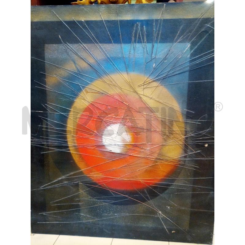 QUADRO OLIO SU TELA CERCHI E STECCHE | Mercatino dell'Usato Roma porta maggiore 3